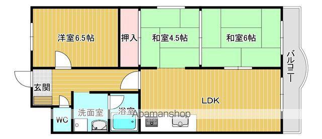 コートフラッツタナベ1号棟(3LDK/2階)の間取り写真