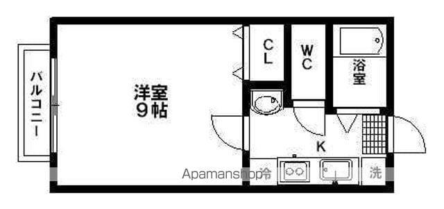 エクレール千代田町(1K/1階)の間取り写真