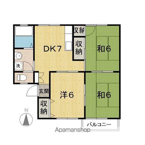 アートインⅠB棟(3DK/1階)の間取り写真