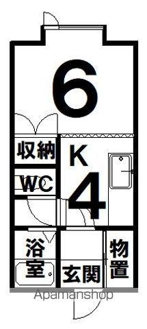 シルキーハウス(1K/1階)の間取り写真