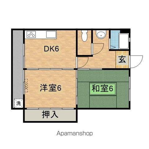 HILLS HAYA(2DK/1階)の間取り写真