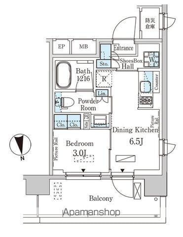 パークアクシス柏(1DK/10階)の間取り写真
