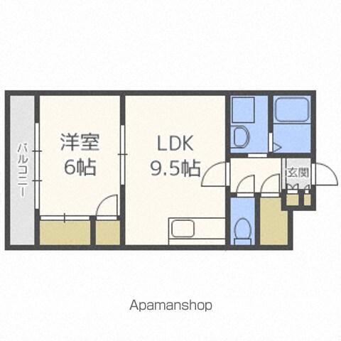 メゾン恵和北24(1LDK/1階)の間取り写真