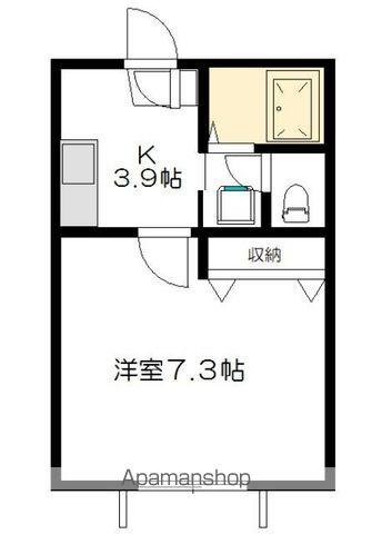 ハネギハウス(1K/1階)の間取り写真