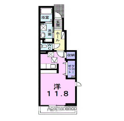 リトモ フェリーチェ Ⅵ(ワンルーム/1階)の間取り写真