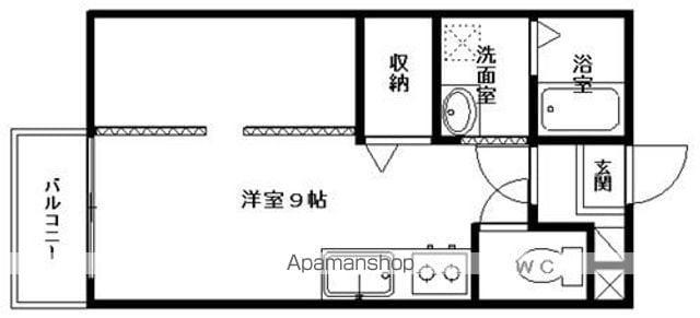 ル・ソレイユⅠ(ワンルーム/1階)の間取り写真