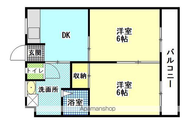 泉ハイツ(2DK/3階)の間取り写真