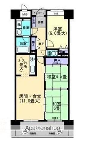 ファミール錦町(3LDK/6階)の間取り写真