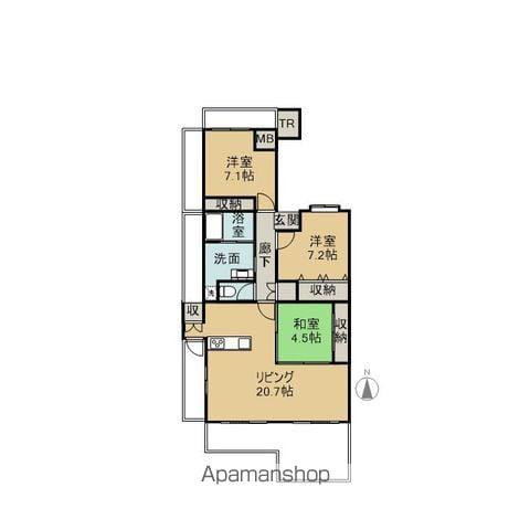 トラスト玉名カルディオ(3LDK/4階)の間取り写真