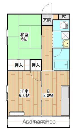山口ハイツ(2K/2階)の間取り写真