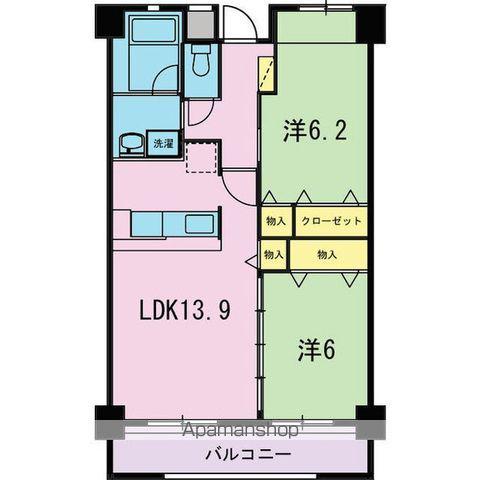 ウイングバード(2LDK/4階)の間取り写真