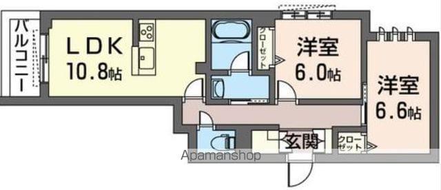 SAINT GRACE(2LDK/3階)の間取り写真