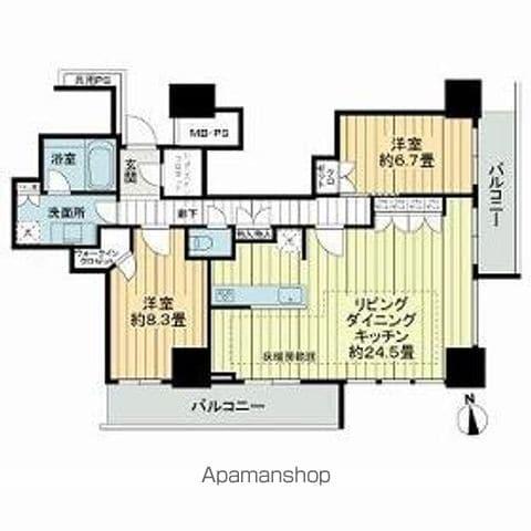 ライオンズ岐阜プレミストタワー35(2LDK/14階)の間取り写真