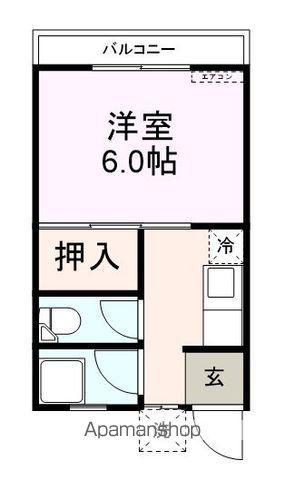 シェスタソラーレⅡ(1K/2階)の間取り写真