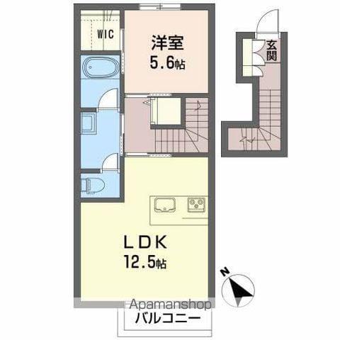 ランバーキャンプキタカミ(1LDK/2階)の間取り写真