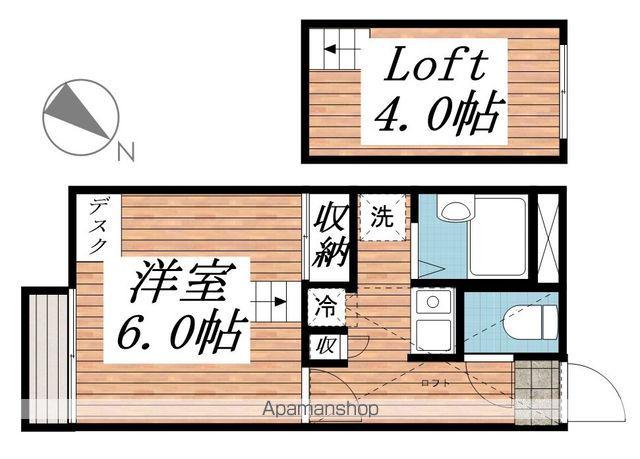 ハイツ南国分寺台(1K/2階)の間取り写真