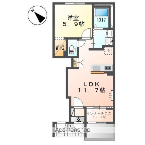 サクラテラス(1LDK/1階)の間取り写真