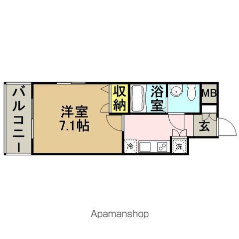 アーバンフラッツ天神東Ⅱ(1K/10階)の間取り写真
