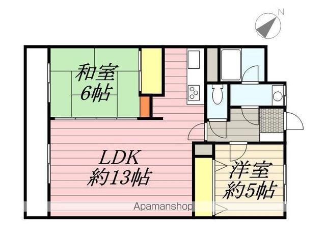 セザール姪浜(2LDK/2階)の間取り写真