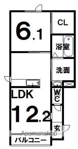 グラシアス帯広RT(1LDK/2階)の間取り写真