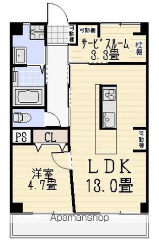 こだまハイツ(1SLDK/4階)の間取り写真