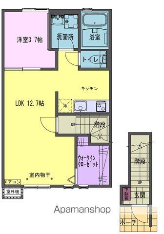 LOTUS(1LDK/2階)の間取り写真