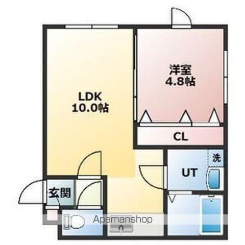 レジデンスブライアⅠ(1LDK/3階)の間取り写真