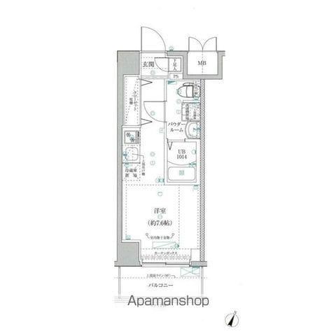 クラリッサ横浜阪東橋(ワンルーム/3階)の間取り写真