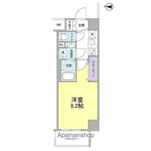 ウィルテラス深川住吉(1K/2階)の間取り写真