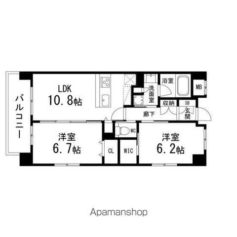 ペアレス仙台泉中央(2LDK/5階)の間取り写真