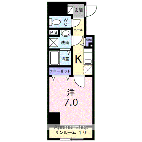 AFCレジデンス・Ⅶ(1K/1階)の間取り写真