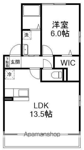 ルッコラ(1LDK/1階)の間取り写真