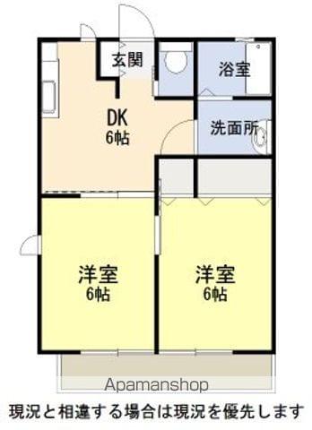 プラチナコート(2DK/1階)の間取り写真