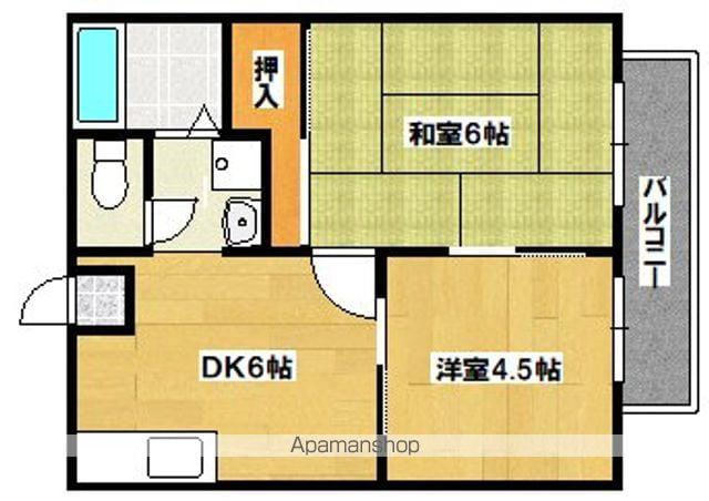 くすのきハイツⅡ(2DK/2階)の間取り写真