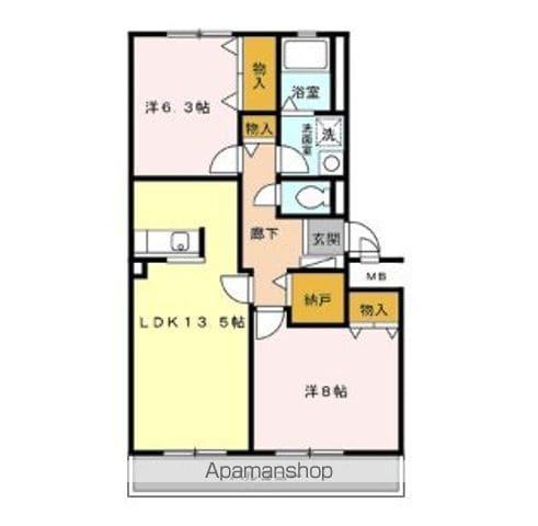 グレースフル東大島(2LDK/3階)の間取り写真