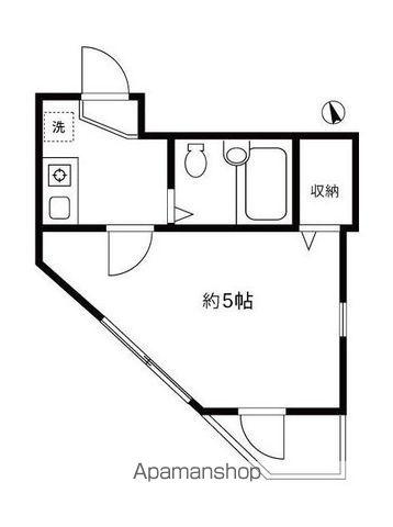 ROSSO氷川台(1K/2階)の間取り写真