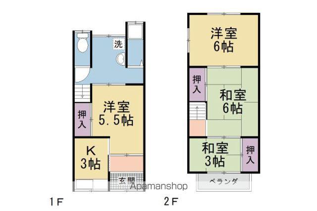 淀美豆町320ー35テラスハウス(3LDK)の間取り写真