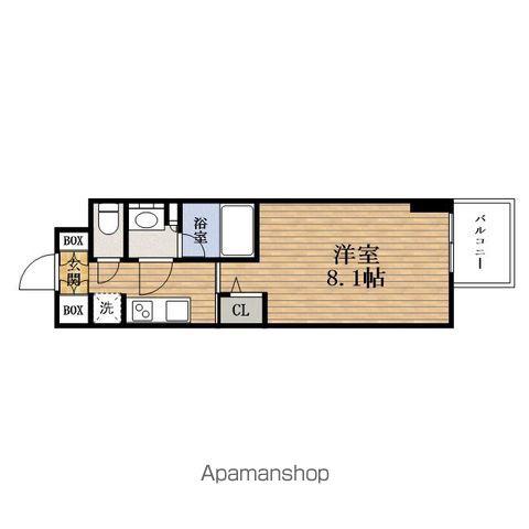 ディームスKITAHAMA(1K/2階)の間取り写真