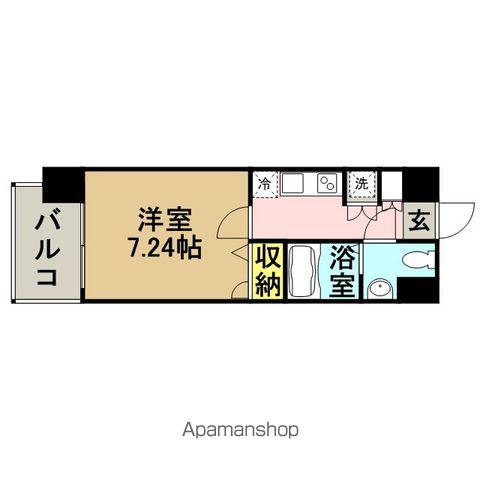 サヴォイザパームストリート(1K/2階)の間取り写真