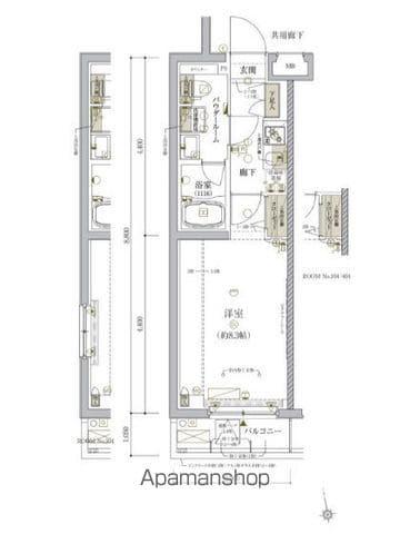 ARCOBALENO TORITSUKASEI(1K/2階)の間取り写真