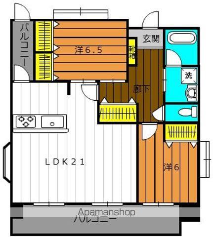 パラルメゾン城西(2LDK/4階)の間取り写真