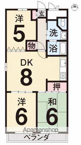 シャンボール千舟(3DK/11階)の間取り写真