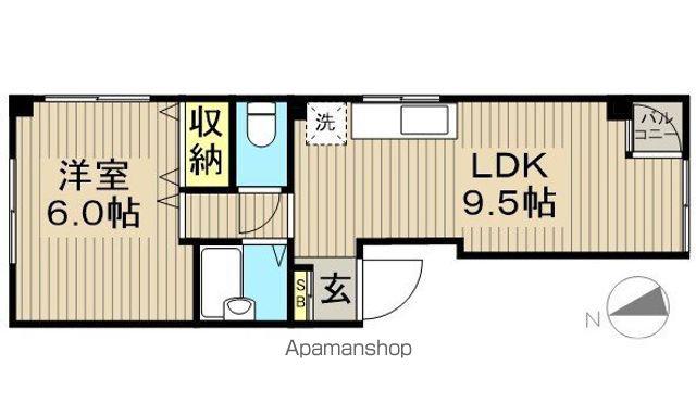 第2富士コーポ(1LDK/2階)の間取り写真