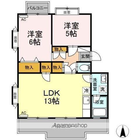 ピュアハイツ(2LDK/1階)の間取り写真