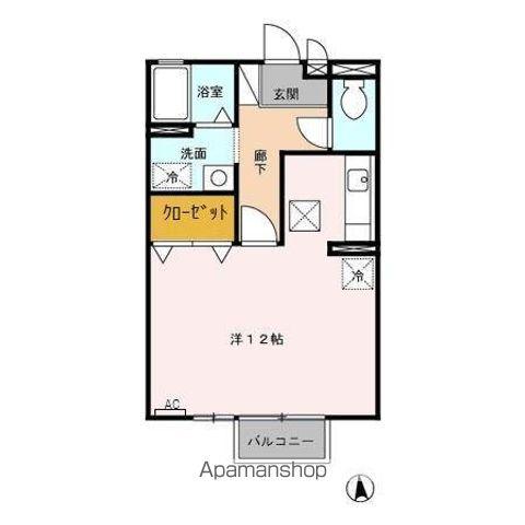 クレール花園(ワンルーム/1階)の間取り写真