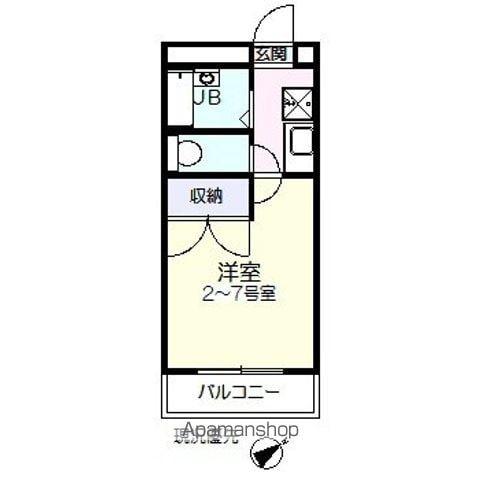 カサ・デ・マーレ(1K/1階)の間取り写真