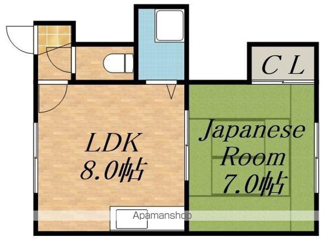 マンション若草(1DK/2階)の間取り写真