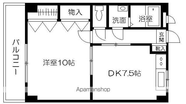 コンフォルト1(1DK/2階)の間取り写真