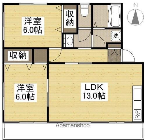 メゾン大福Ⅱ(2LDK/2階)の間取り写真