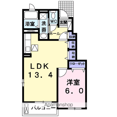 アンディ Ⅱ(1LDK/1階)の間取り写真